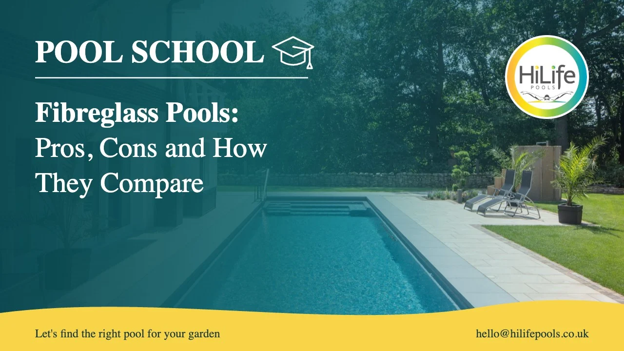 Fibreglass pools guide from HiLife Pools, with a long pool beside a house