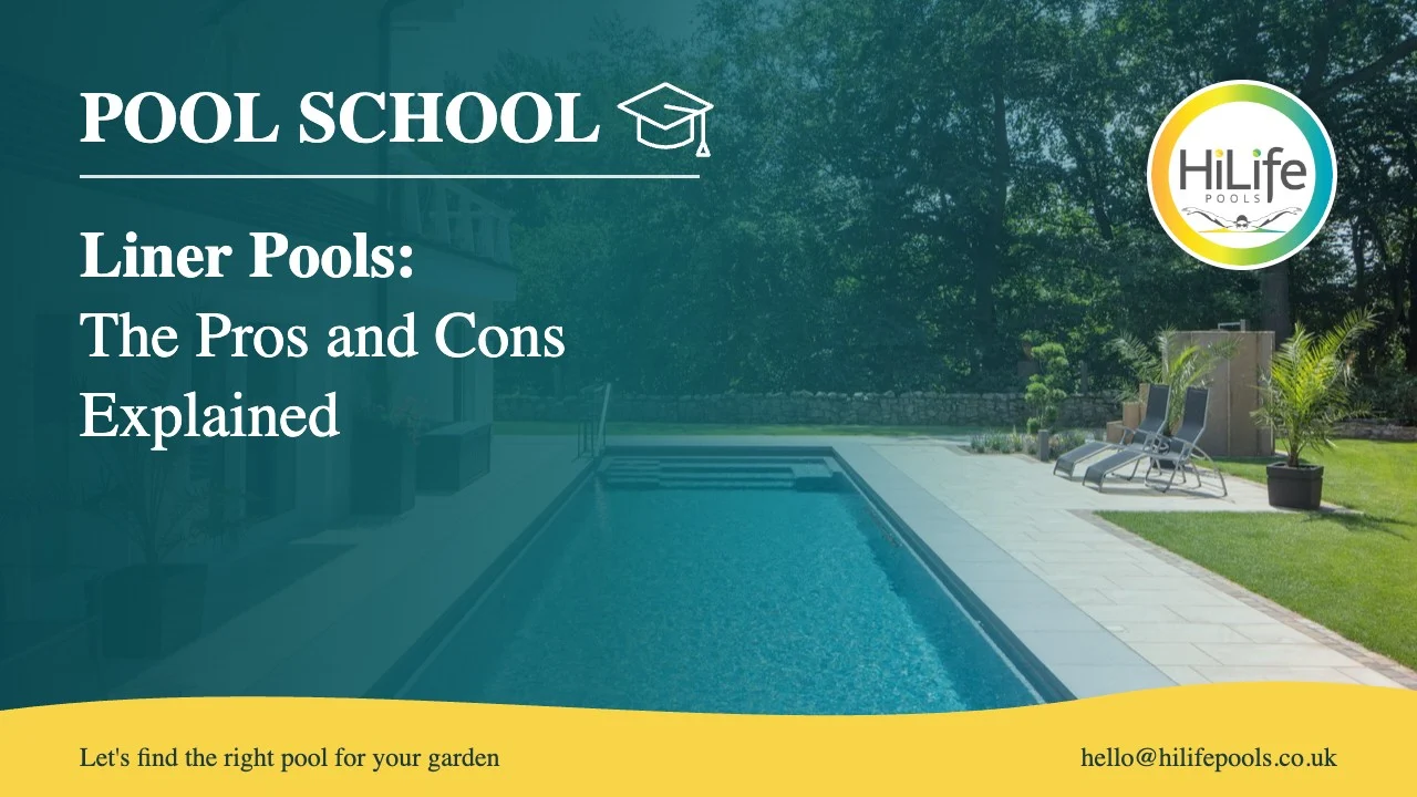 Liner pools guide from HiLife Pools, with a long pool beside a house